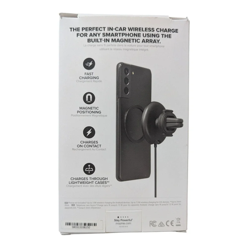 H3-O Mophie snap+ 15W Wireless Fast Charger w/ Magsafe Ring (Missing Vent Clip)‎